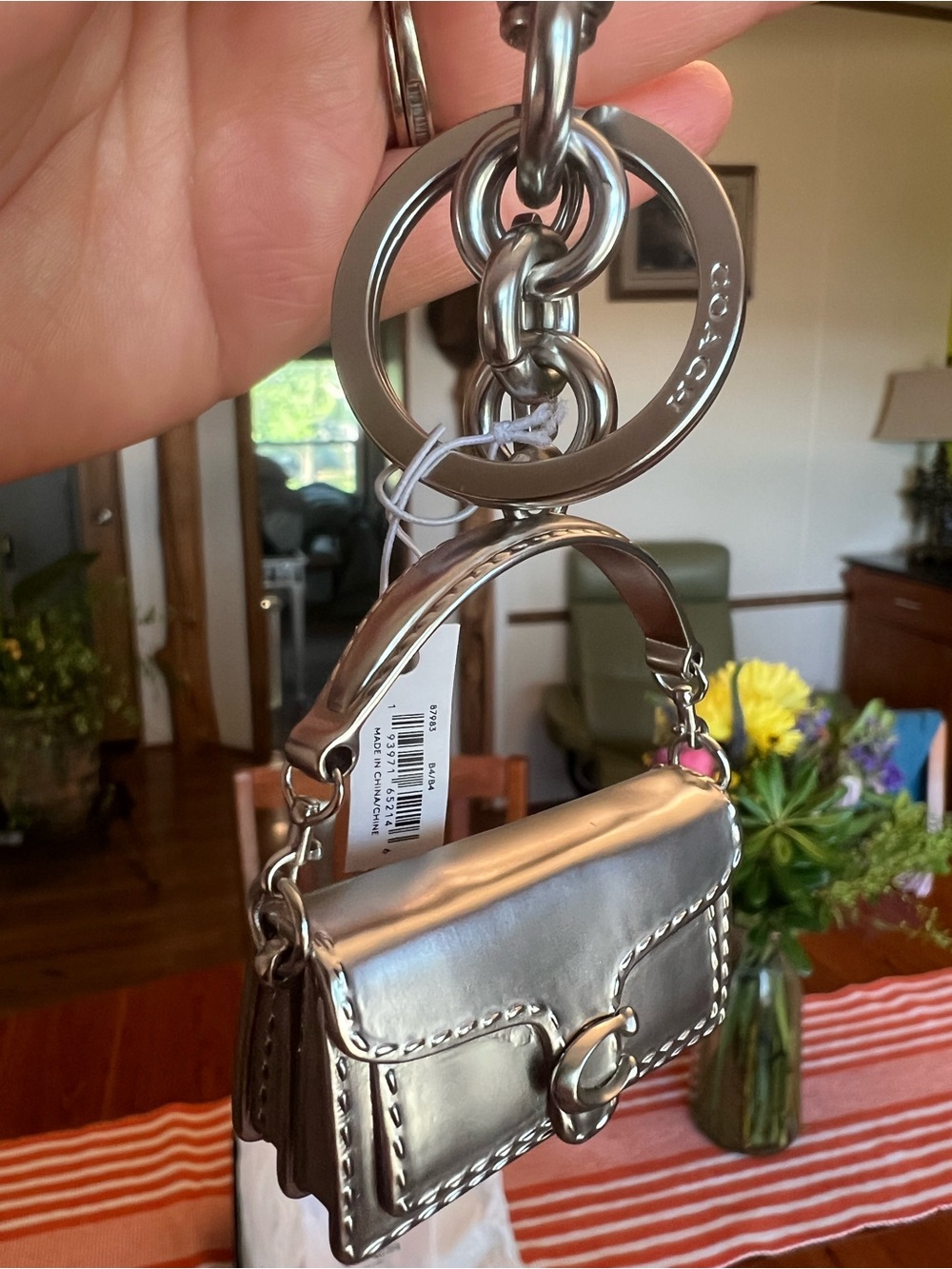 Coach Silver Tabby Bag Charm - Picture 3 of 12